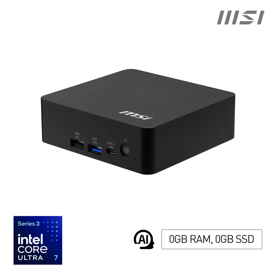 MSI MINI PC BAREBONE CUBI NUC AI ULTRA 7 355 FREEDOS